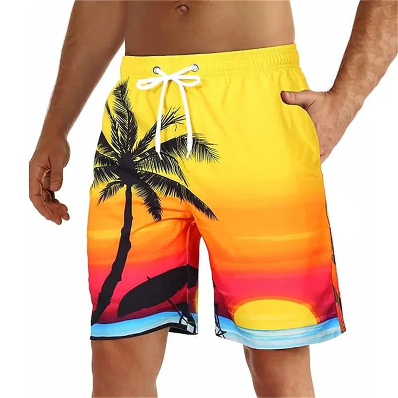 Summer Hawaii New 3D Fruits Print Beach Shorts Palm Trees Graphic Swimming Trunks For Men Fashion Cool Board Shorts Pants Homber 4