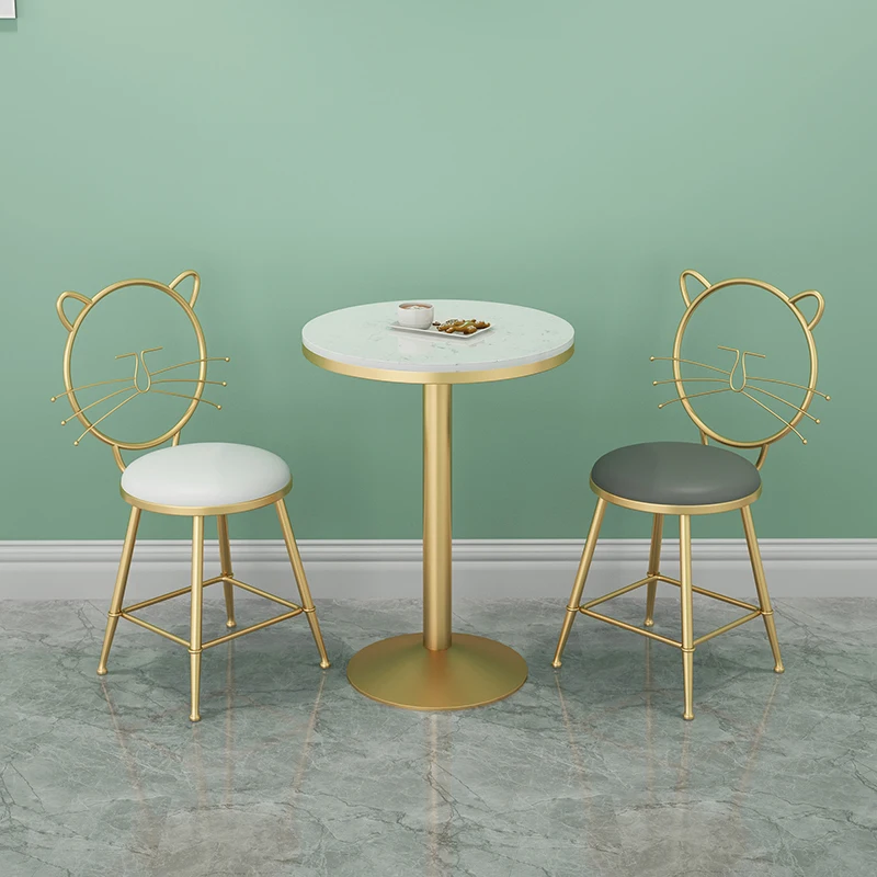 Cheap Modern Luxury Hot Coffee Shop Furniture Pink Velvet Fabric Cushion Chair With Golden Legs Chairs And Table Set For Cafe