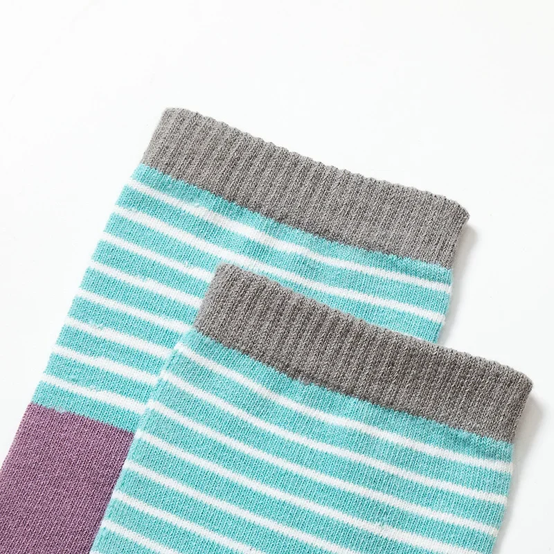 1 Paar Frauen Baumwolle Fünf-Finger-Socken bunte Streifen Split Toe Sports ocken Kawaii Harajuku High Tube Fünf-Zehen-Split-Toe-Socke – Detail 5