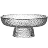 Hammered Pattern Glass round Exquisite Fruit Plate High-Grade Japanese Snacks Tray Minimalist Creative High-Legged Tea Plate 5