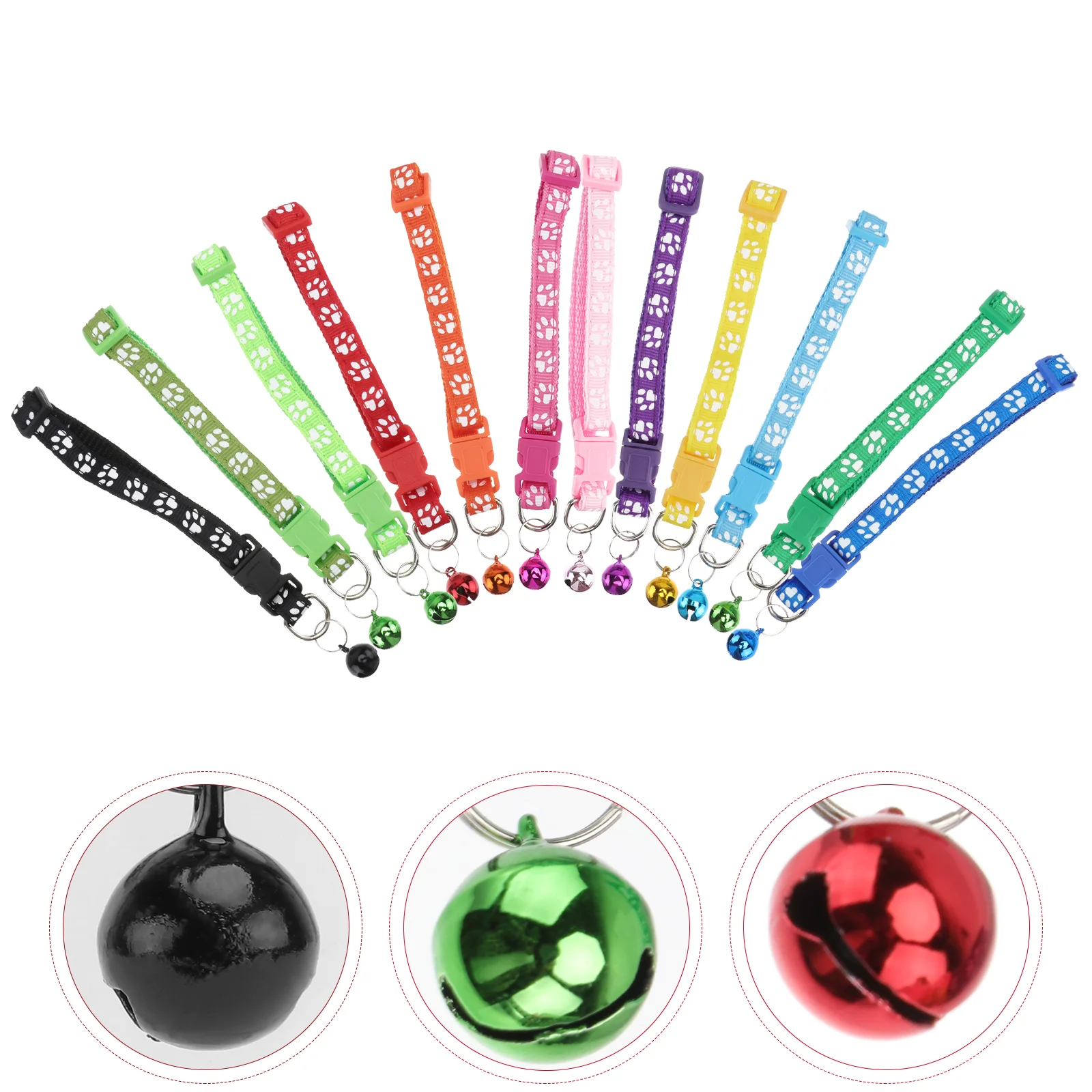 

Collar Footprint Printed Comfortable Collar Pet Pet Ring Ornament For Dog Puppy Pet Footprints Bell Collar Random Color