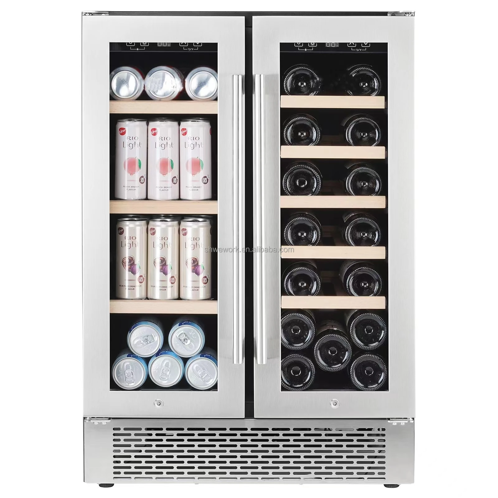 

WeWork Commercial Wine Beverage Cooler Dual-Zone Wine and Beverage Refrigerator Built-in Wine Fridge