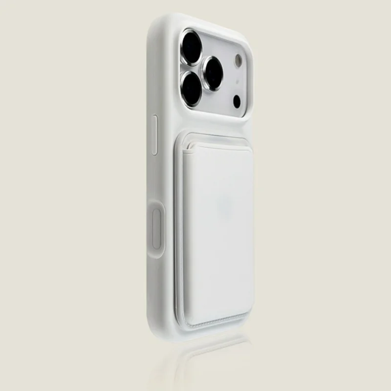 Luxurious Magnetic Silicone Card Holder Phone Case with Magsafe Compatibility