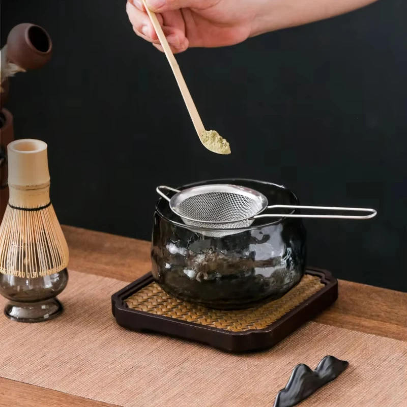 BespritGift Hot Selling Modern Style 10 Pieces Tea Whisk Set Glass Bowl Bamboo Chasen Matcha Tool Set Gift Box for Tea Drinking