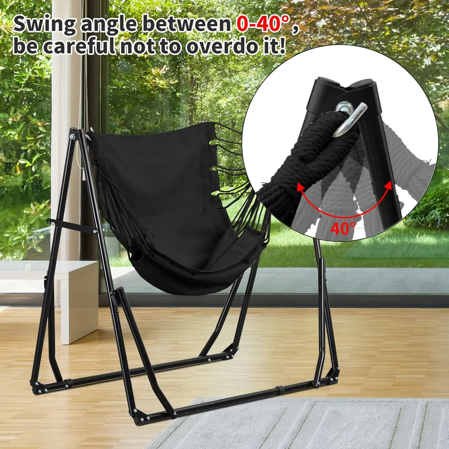 2 in 1 Hammock with Stand, Outdoor Hammock Swing Chair with Portable Heavy Duty Stand, Multi-Functional Hammock Stand