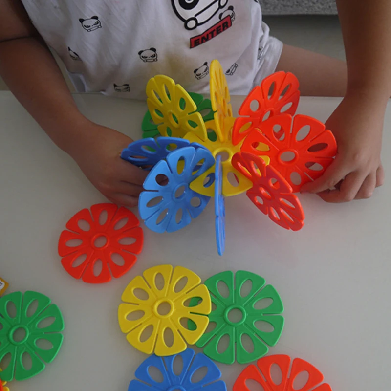 5PCS 큰 크기 어린이 빌딩 블록 눈송이 몬테소리 어린이 장난감 교육 Bloques De Construccion Bouwstenen