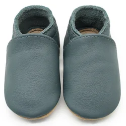 Genuine Leather Baby Moccasins - Soft Sole First Walker Shoes - 14.5cm (Skyblue)