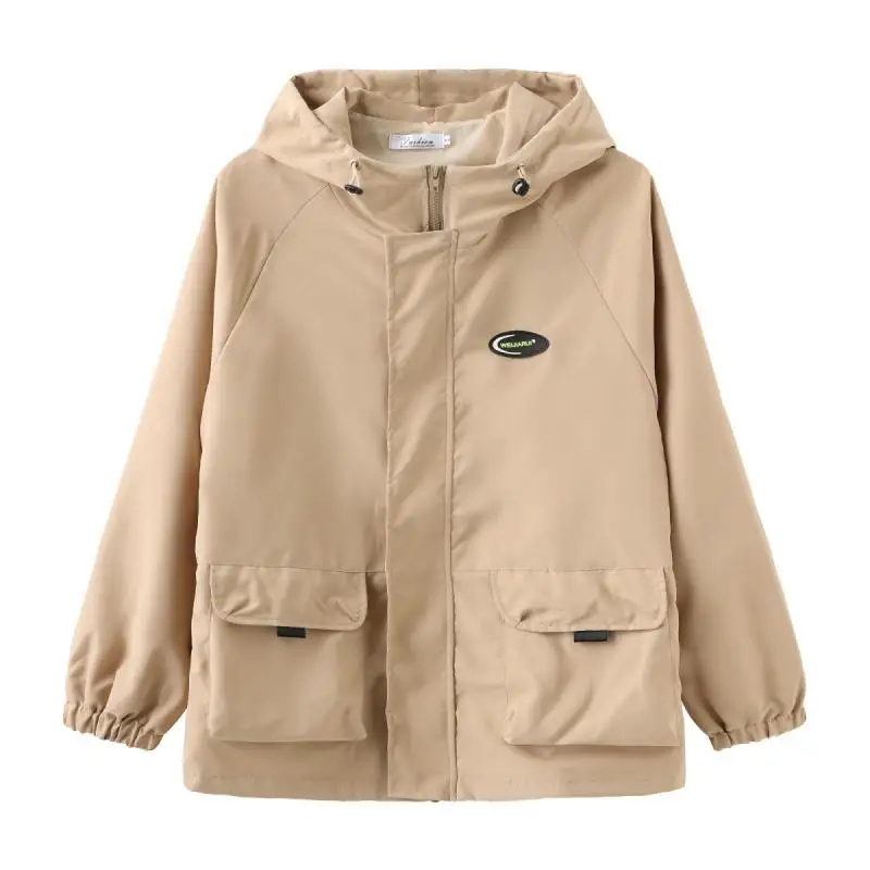 Oversized Hooded Jacket Women Vintage Loose Windbreaker Jackets Female Korean Stylish Harajuku Casual Zipper Coat Lady 2023 New