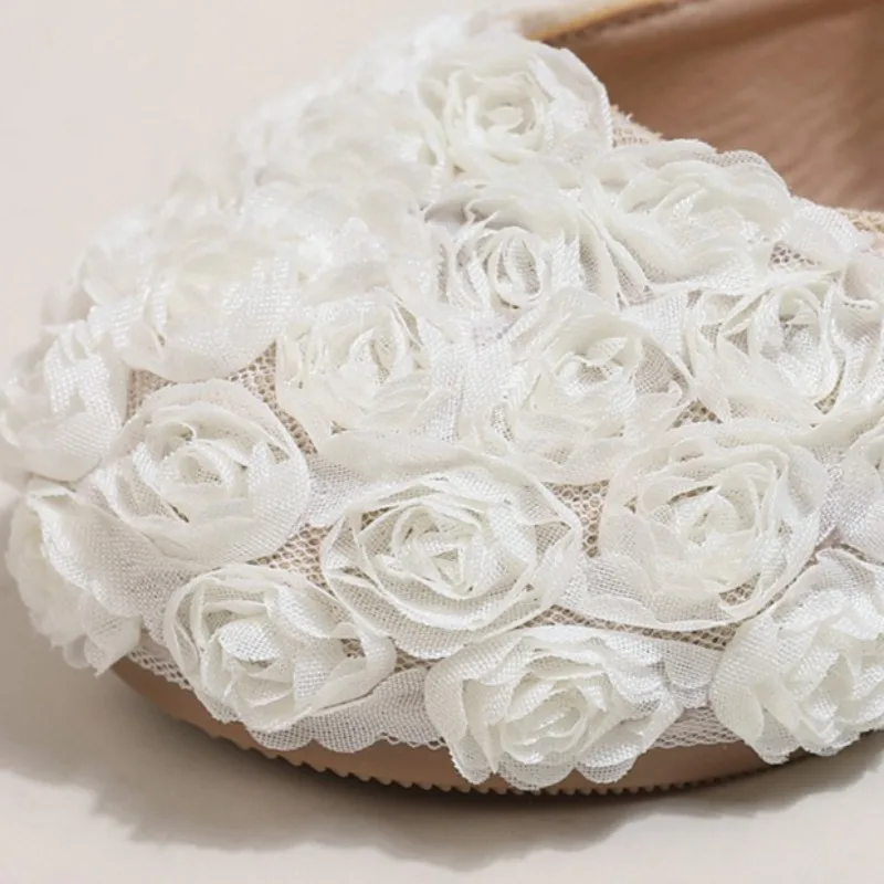 Girls Half Sandals Kids Princess Cute Flowers Dress Shoes Fashion Simple Summer Children Flat Mary Janes Shoes for Party Wedding