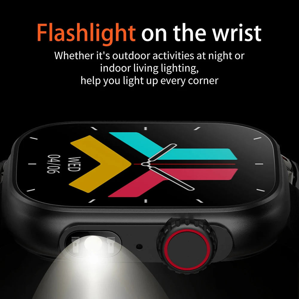 Man Smart Watch Flashlight Body Temperature Monitor BT Call Smartwatch Fitness Clocks Waterproof Sports Watches for Women 2025