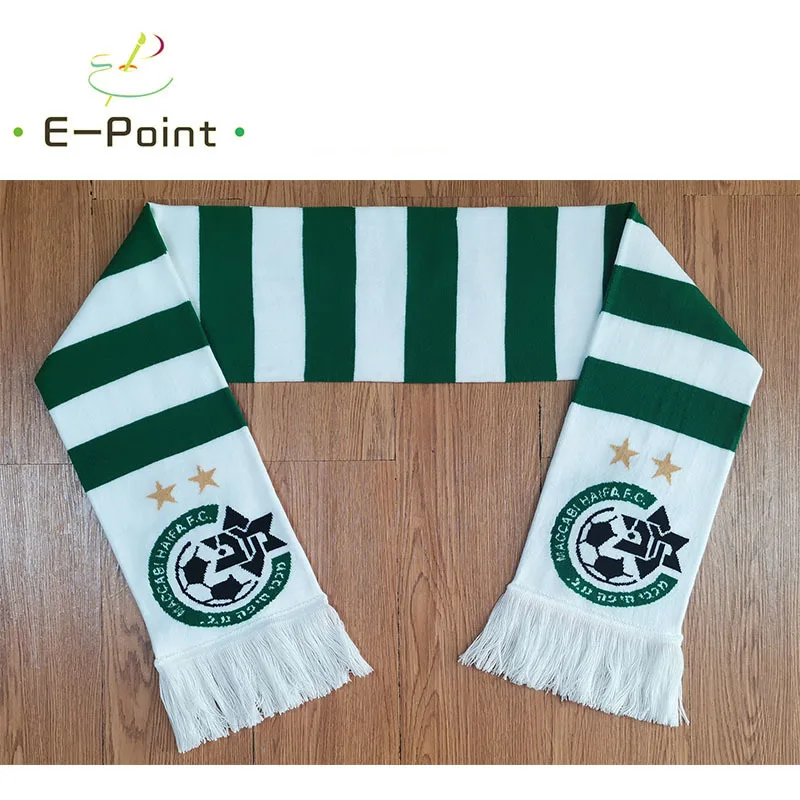145*18 см Размер 2 звезды Maccabi Haifa FC полосатый шарф для фанатов двусторонний вязаный |