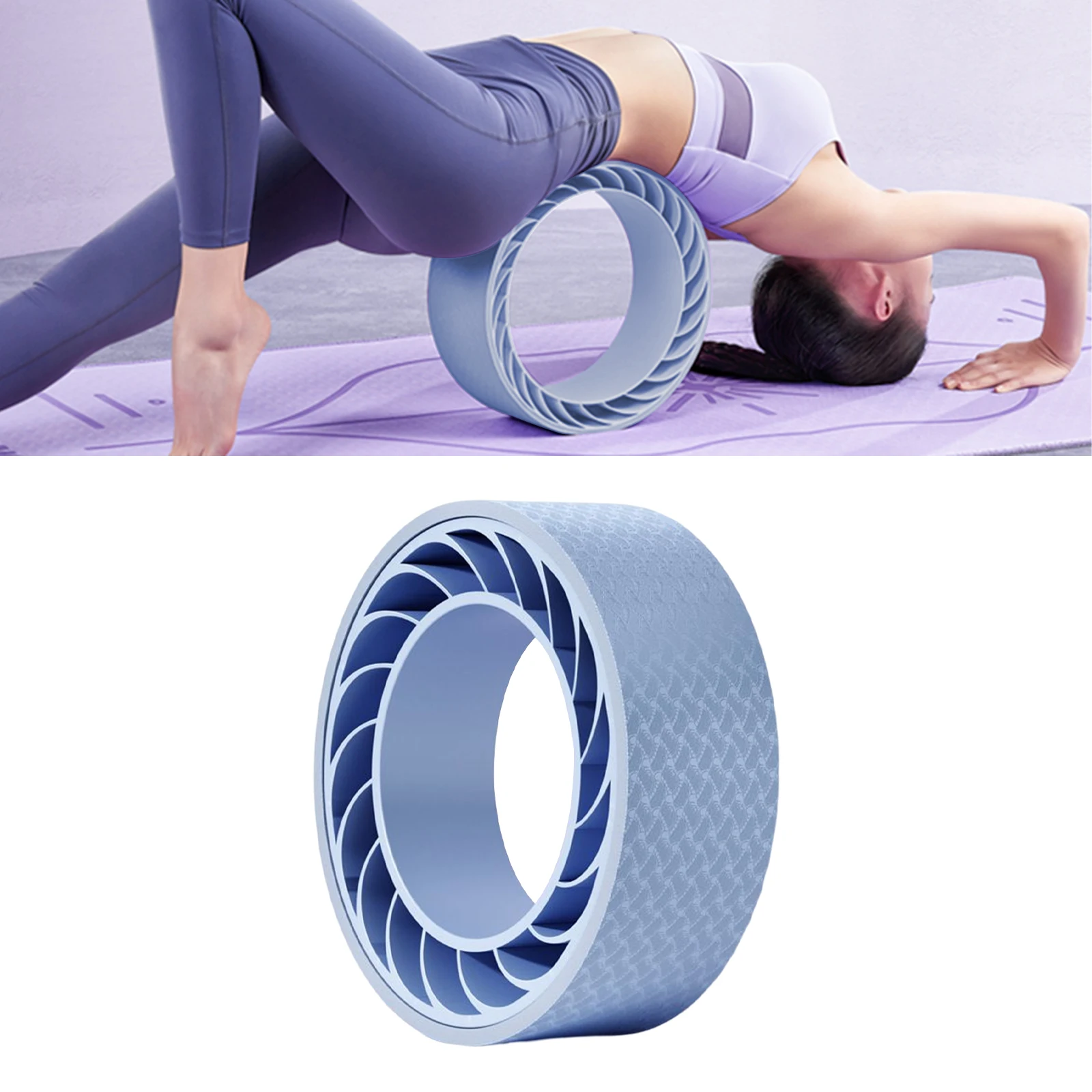 Yoga Pilates Circles Yoga Roller Rings Wheels Circle Exercises Gymnastic Poses Back Bends for Gymnastic Deep Tissue Massages Blue