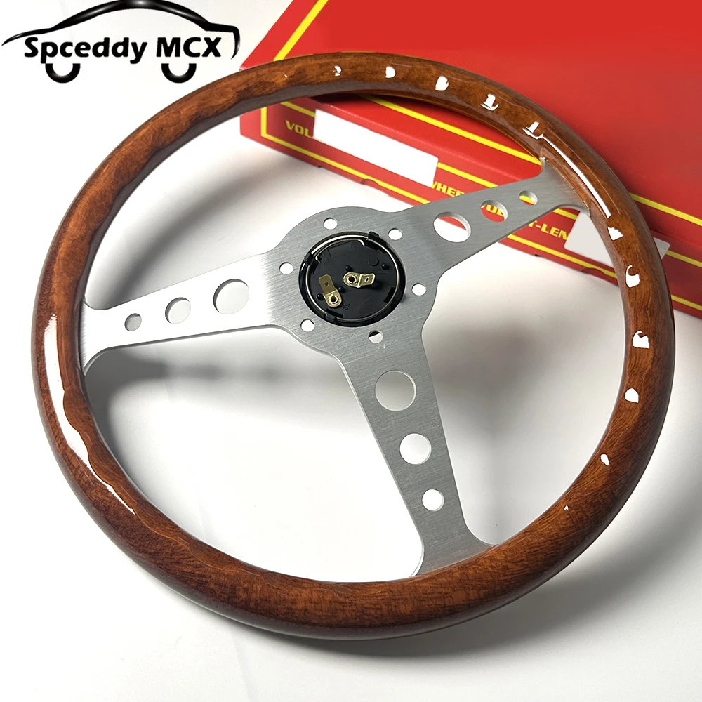 INDY 클래식 우드 스타일 우드그레인 미드딥 14인치 358mm 헤리티지 자동차 스포츠 스티어링 휠