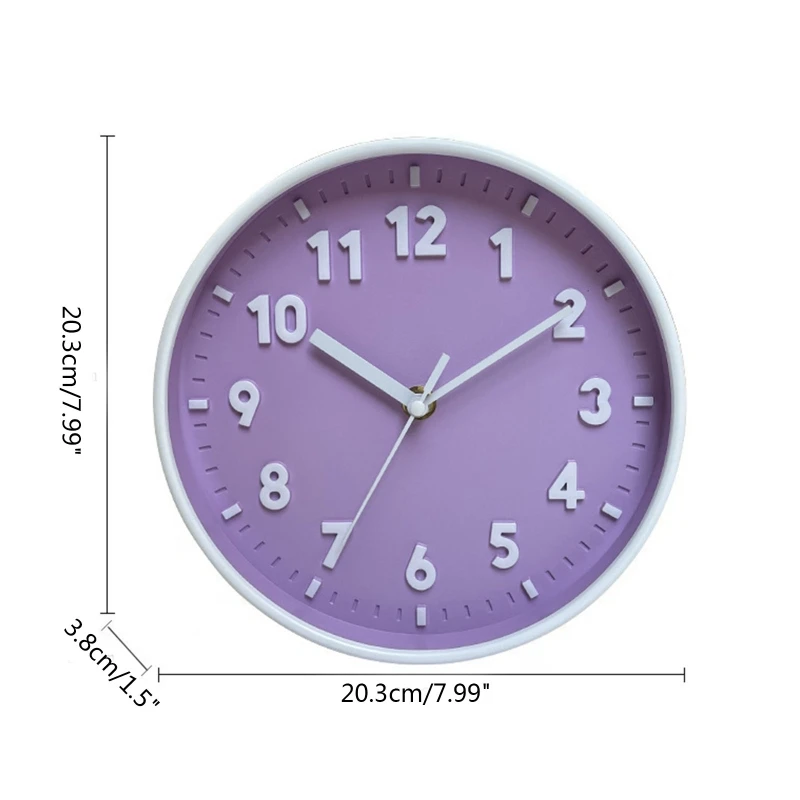 Modern Simple Wall Clock 8 Inch Candy Color Silent Time Clocks Ornament for Home Bedroom Dormitory Living Room Decor retro wall clock