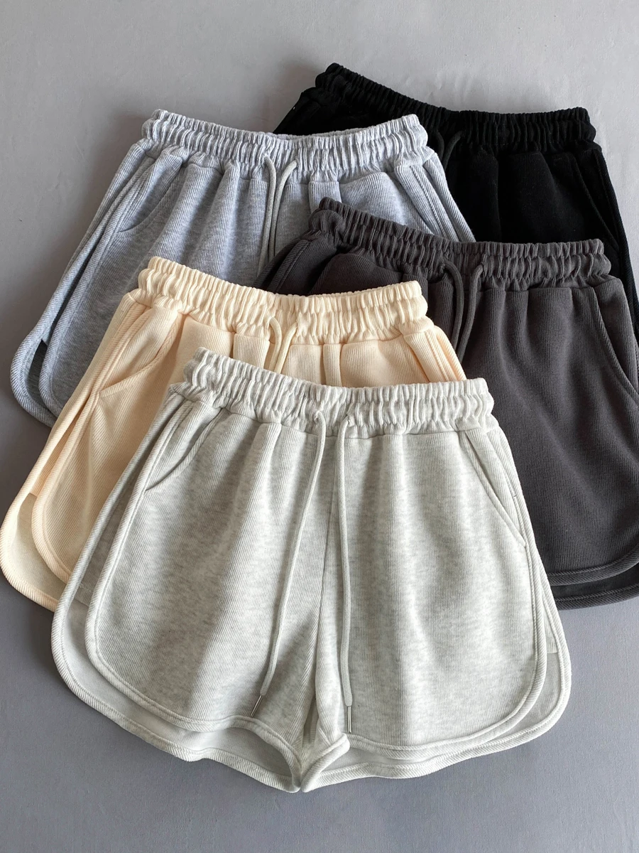 

Loose Shorts Women Short Pants Summer Loose Elastic Waist High-waisted Loose Shorts Wide Leg Sweat Short Casual 2024 V174