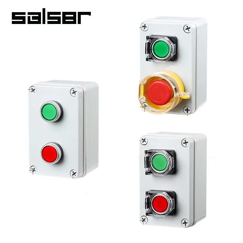 

2 Position Waterproof Push Button Box Emergency Stop Start Switch Electrical Control Power Supply Reset Elevator Motor