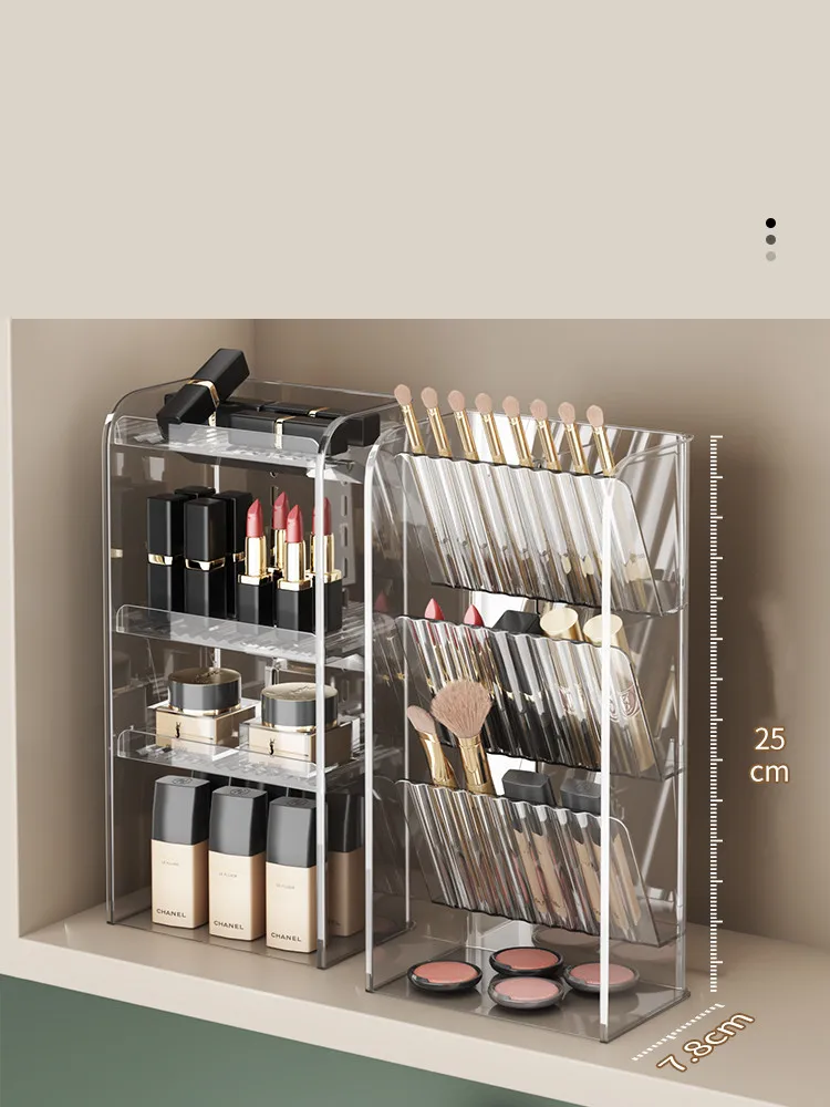 Makeup Shelf Bathroom Organizer and Storage Clear Makeup Organizer Cabinet Organizer Vertical Storage Box Jewelry Display Stand 3