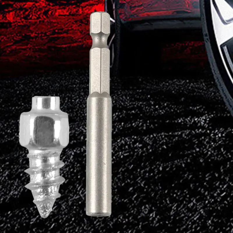 Snow Studs For Tires Wheel Studs Tire Spikes 100X Tire Snow Spikes Tungsten Steel Anti-Ice With Installation Tool