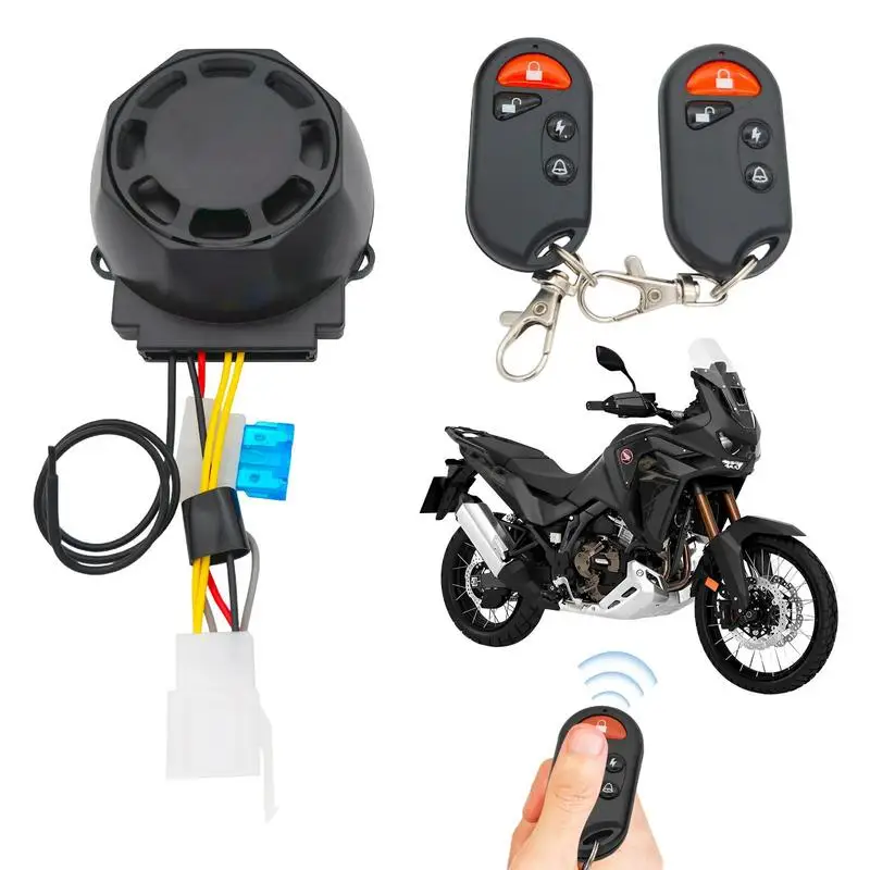 MotorcycleSecurityAlarmSystem12VAntiTheftWirelessRemoteControl