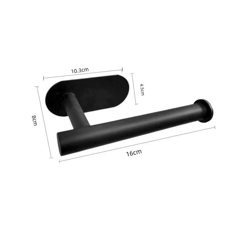 black silver Toilet paper holder roll towel bathroom wall rack stainless steel storage rack self-adhesive paper towel holder