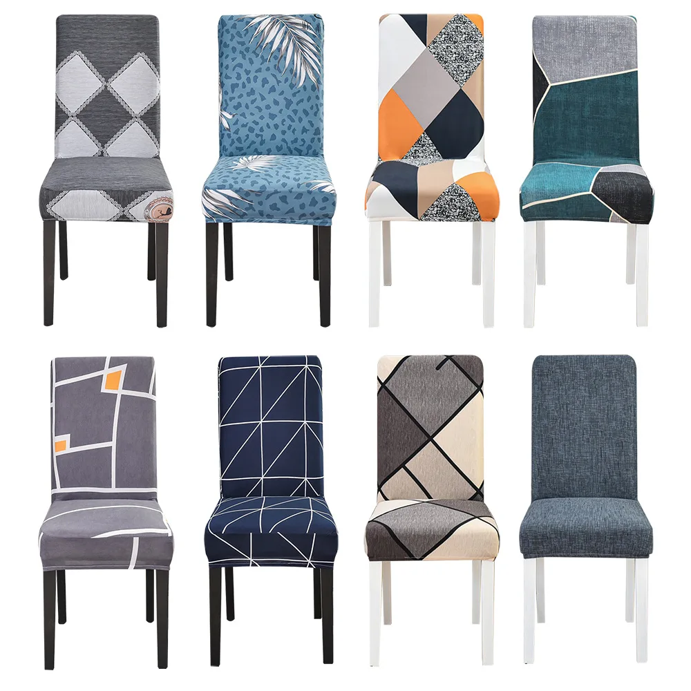 ThenewNordicsimplestretchchaircoverprintedbackrestchaircover