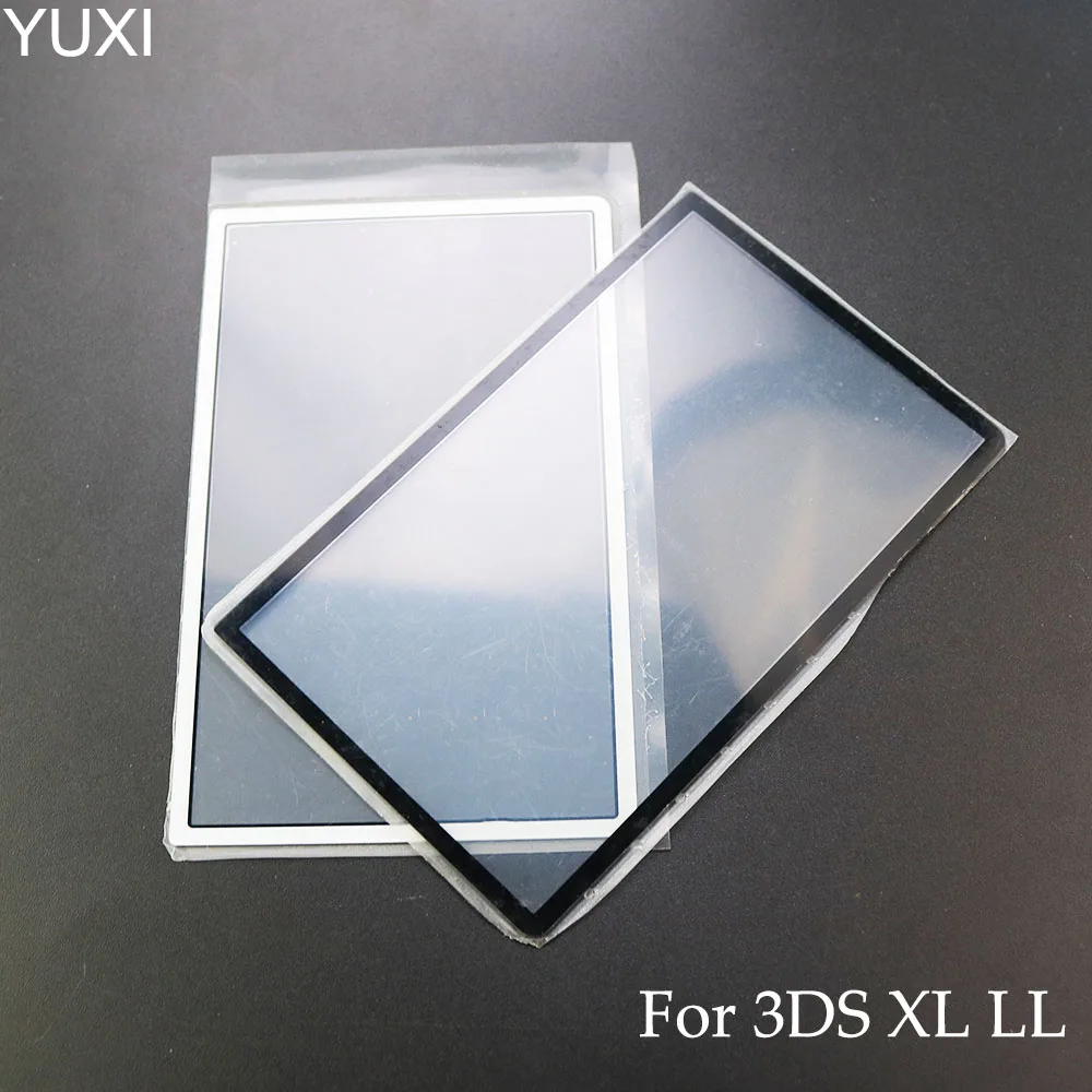 Yuxi 1Pc For 3Ds Xl Ll Black White Front Top Screen Frame Lens Cover Lcd Screen Protector Panel Replacement
