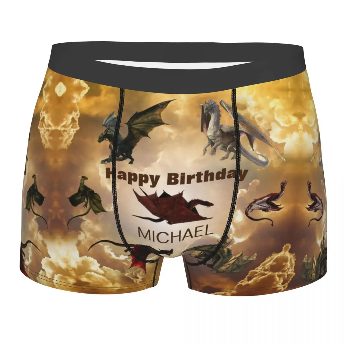 

Happy Birthday Michael DnD Board Game Underpants Breathbale Panties Men's Underwear Comfortable Shorts Boxer Briefs