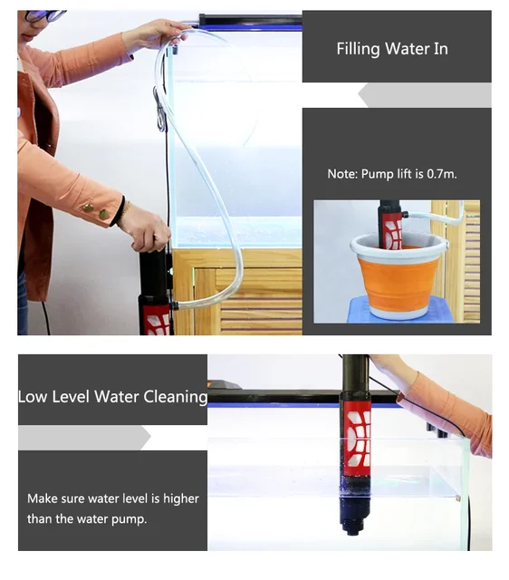 Pulitore Ghiaia Acquario Elettrico - Con Batteria O Adattatore, Sifone Automatico - Per Acquari Dolce E Marino - Foto 8