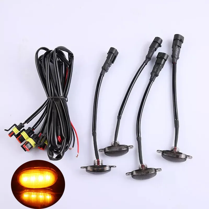 For Jeep Wrangler-Front Grille LED Light Raptor Style Grill Cover Trim