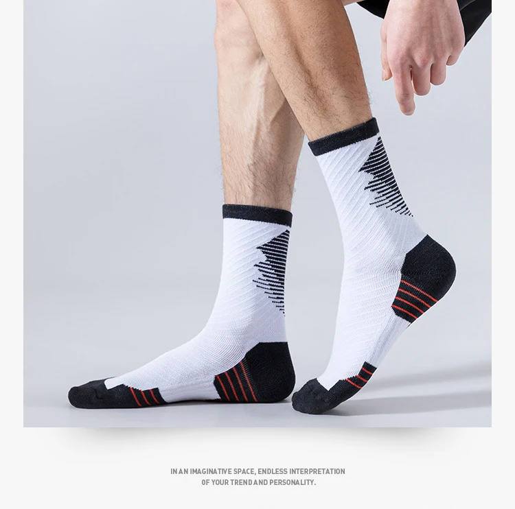 

Basketball Terry Sports Men Thickened Professional Elite Socks Middle Tube High Tube Practical Sweat Absorbent Non Slip