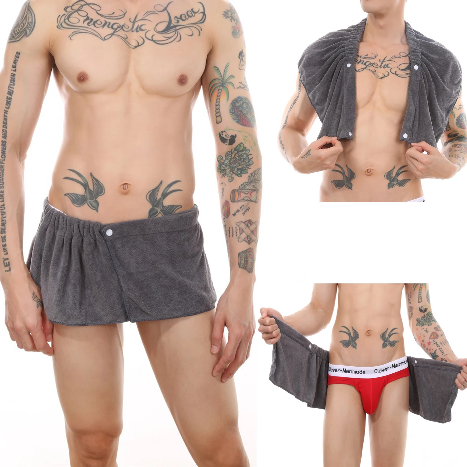 

Men Soft Wearable Bath Towel Short Pants Soft Mircofiber Swimming Beach Towel Blanket Toalla De Playa