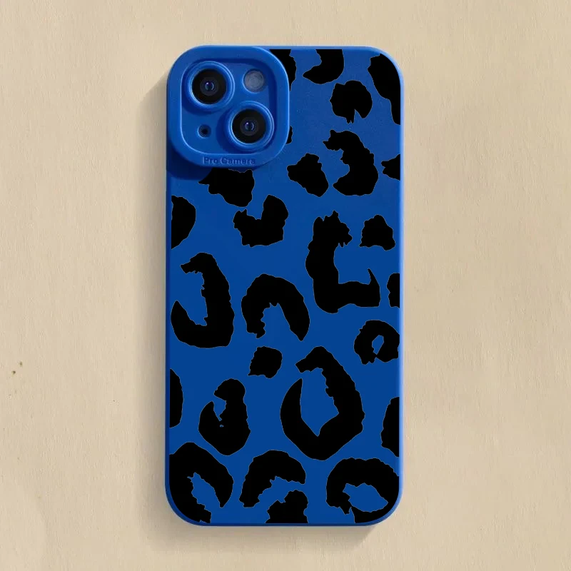 Chic Black Leopard Print Silicone Shockproof Phone Case - Soft Candy Cover