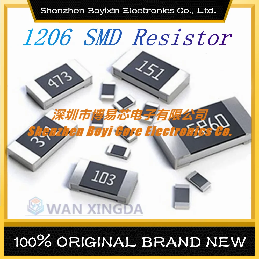 100Pcs SMD 1206 1%  High Precision Resistor 1R 2R 3R 4R 5.6R 10R 20R 30R 40R 56R 68R 82R 0.1R 100R 220R 470R 1K 10K 20K 33K 82K 100pcs 1206 1% high precision chip resistors 1r 2r 3r 4r 5 6r 10r 20r 30r 40r 56r 68r 82r 0 1r 100r 220r 470r 1k 10k 20k 33k 82k