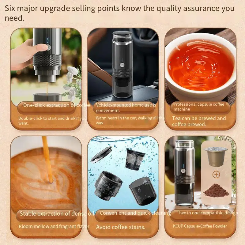 Home Appliance.Wireless Electric American Kcup Capsule Coffee Machine Car Home Portable Coffee Machine Outdoor Cup.