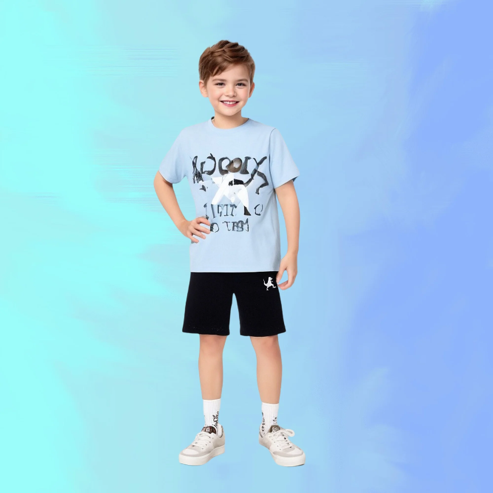 3-Pack Toddler Boys' Cotton Athletic Shorts with Pockets Pull-On Design Active Dinosaur Embroidery, Soft and Breathable