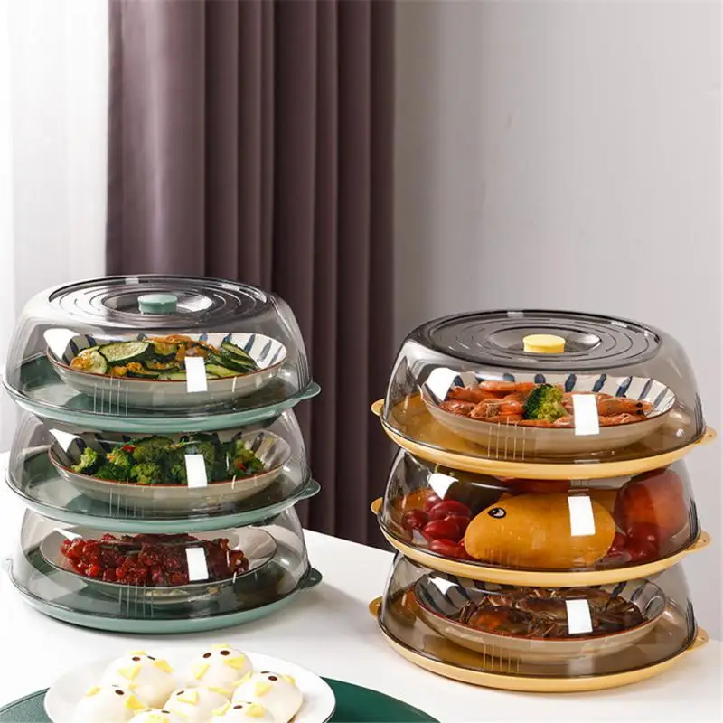 Insulation Dish Cover Household Cover Vegetable Leftovers Multi-layer Transparent Insulation Dust Bugs Rice