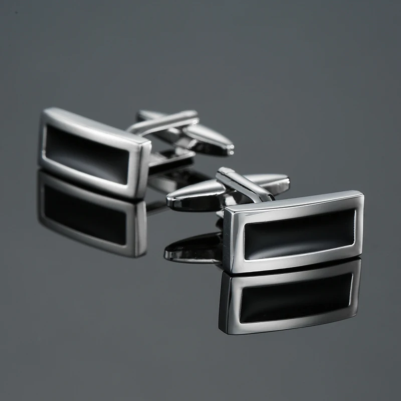 Luxury Mens Cufflinks - Classic Square Blue  Black Retro Pattern Suit Accessories