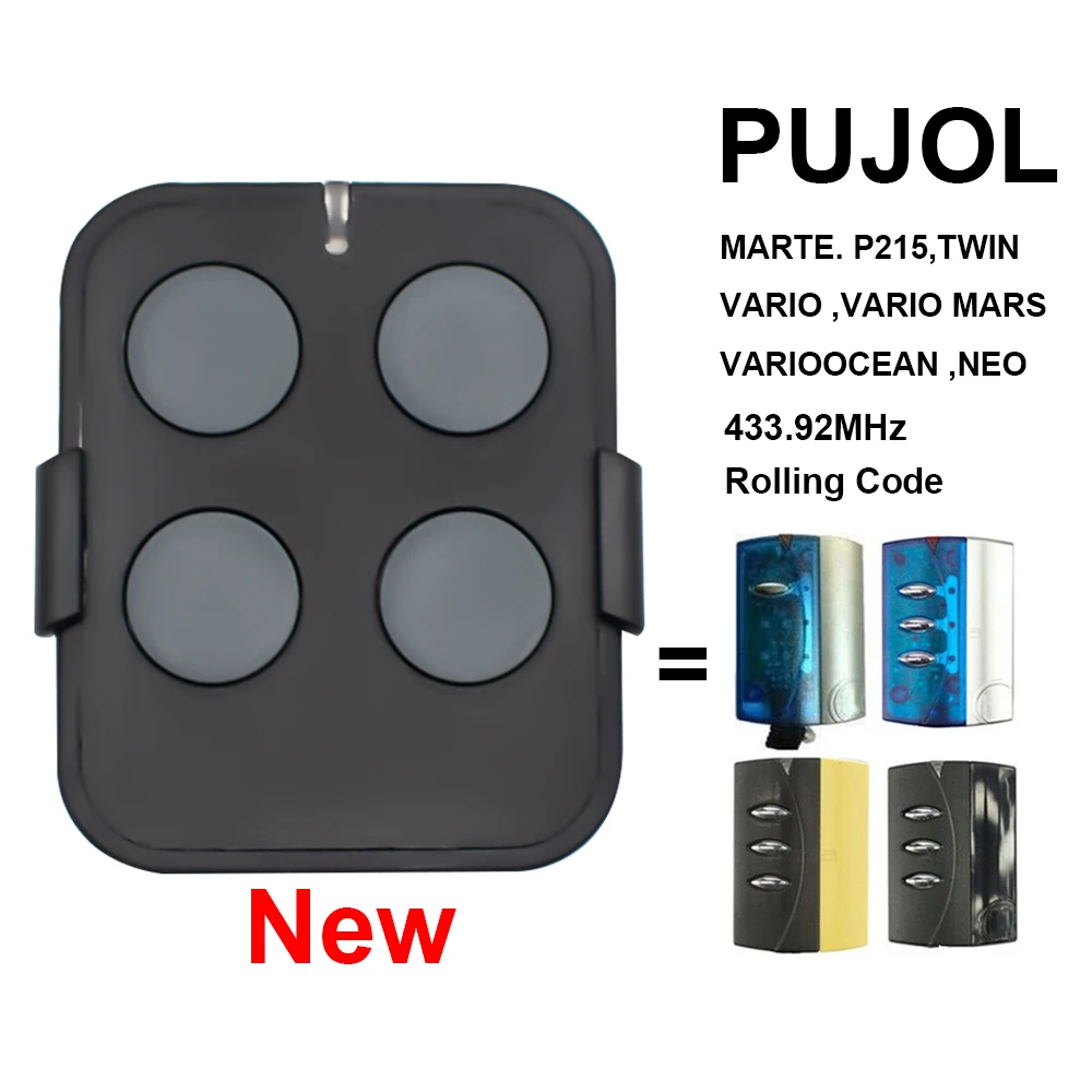 

Garage Remote Control Only for 433mhz PUJOL VARIO,MARTE,P215,TWIN VARIO,VARIO MARS,VARIOOCEAN,NEO Garage Gate Door Opener