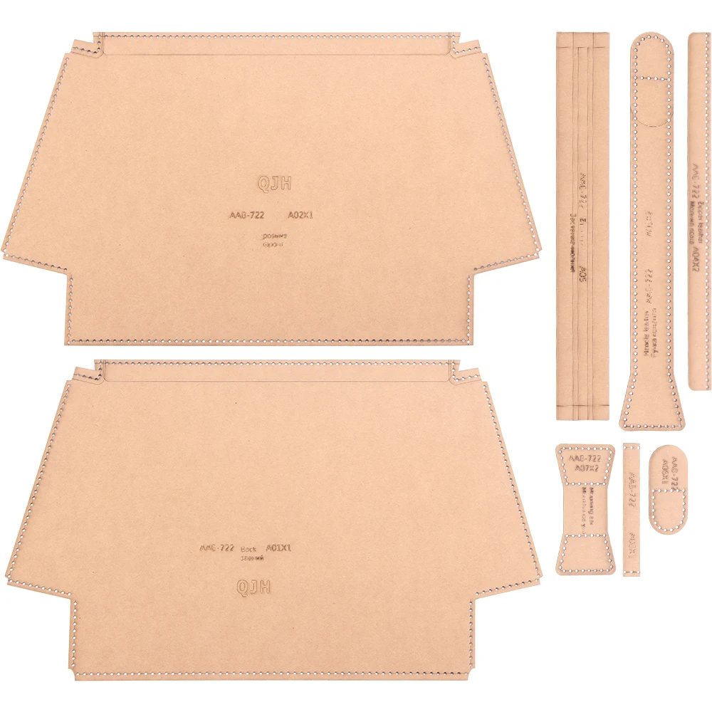 

QJH Leather Handmade Crafts Lady Zipper Purse Handbag Makeup Bag Cut - Free Drawing Model Kraft Paper Template