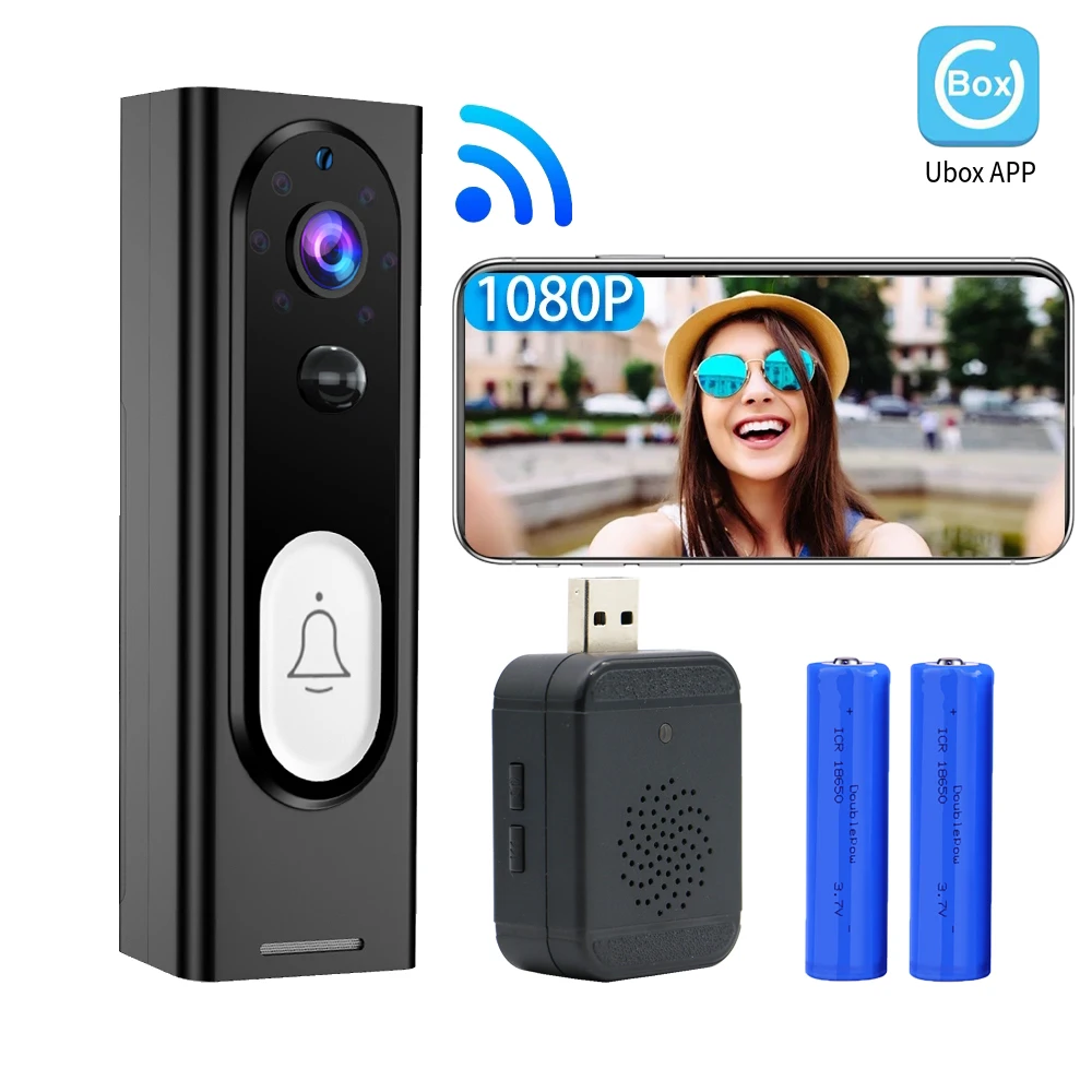 Wifi Video Doorbell Camera Smart Home Wireless Door Bell 1080p Battery