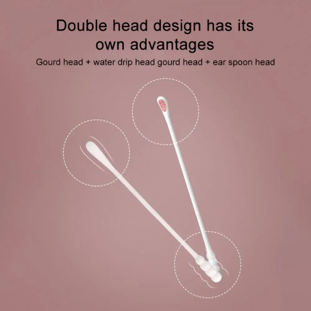 200pcs Baby Cotton Swab Newborn Disposable Ear Nose Scoop Double Degreased Cotton Tip Fluorescent Agent Free Baby Swab