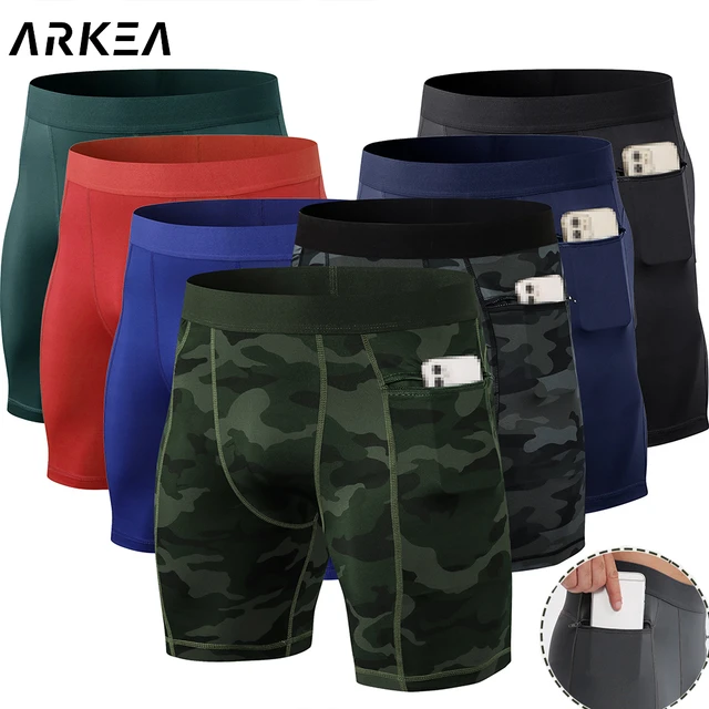 Pocket zipper Elastic Waist Mens Compression Shorts Mens Underwear Spandex  Shorts Quick Dry Sports Fitness gym clothes Shorts - AliExpress