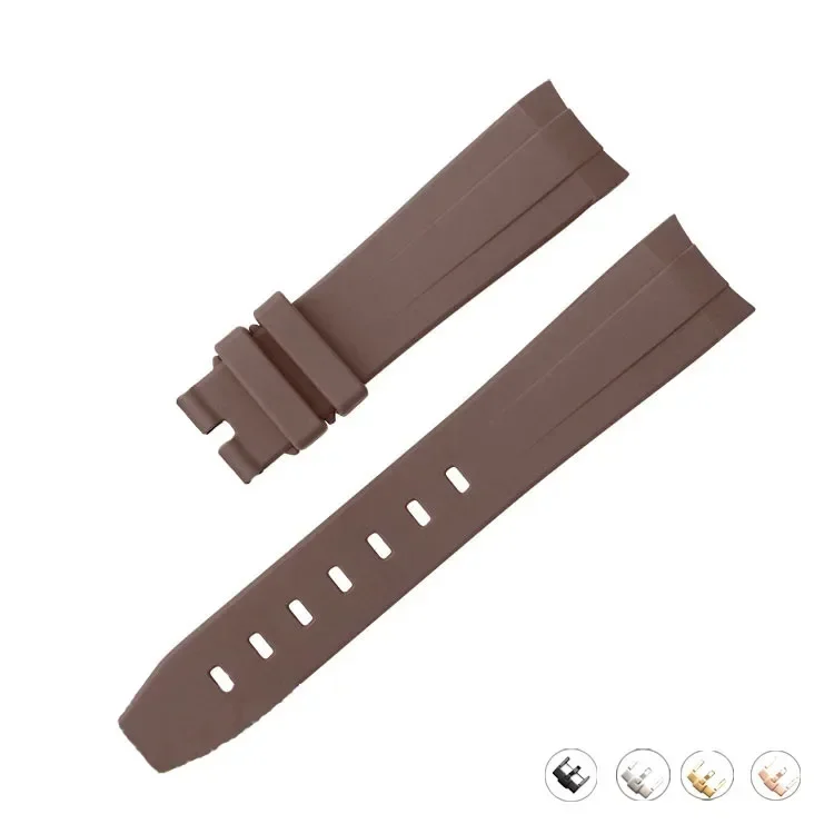 Silicone Diving Sport Watch Band – Waterproof Curved End Rubber Strap