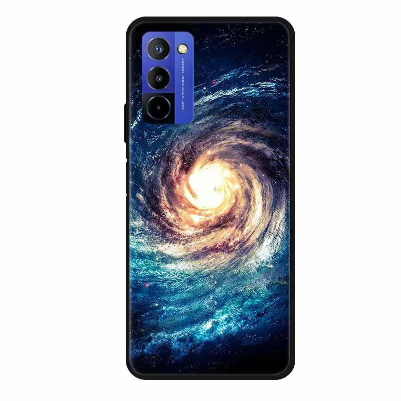 Flower Pattern TPU Soft Silicone Phone Case - Butterfly & Planet Design