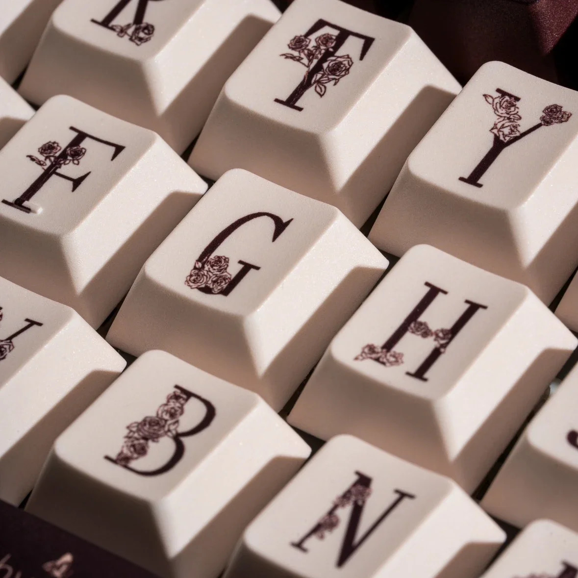 Keycaps Retro para Teclado Mecânico Mão Desenhada Flor Rosa Perfil Cereja Pbt Keycap Sublimação de Tintura Acessórios - Imagem 2