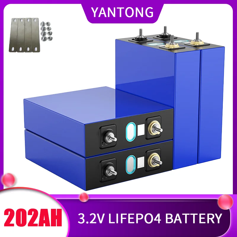 

NEW 3.2V 200Ah 202Ah Lifepo4 Rechargeable Battery 3C For12V 24V 48V Electric Car Boat RV Inverter Home Solar Golf Cart Cells DIY