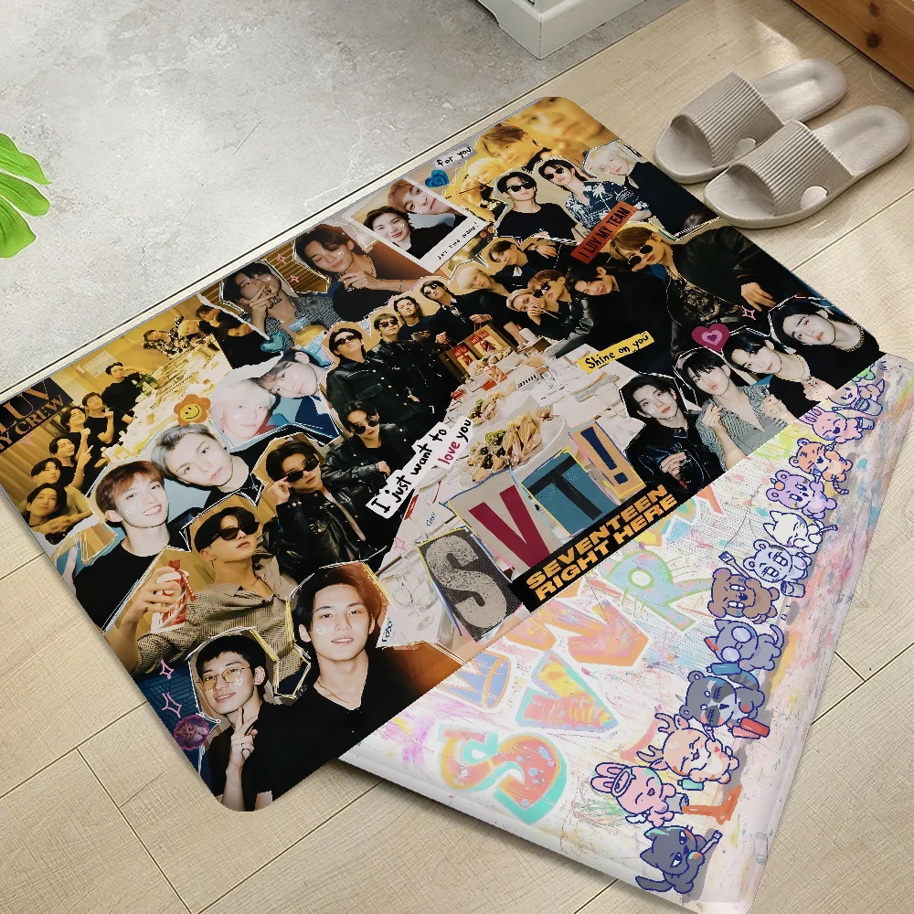 

Kpop S-SEVENTEEN-The8 Floor Mat Bathroom Mat Anti-slip Absorb Water Long Strip Cushion Bedroon Mat Welcome Doormat