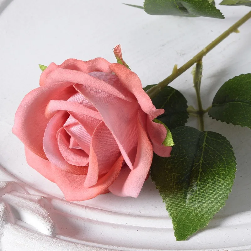 1 Mazzo Di Rose Artificiali In Plastica, Fiore Di Seta, Adatto Per La Decorazione Delle Piante - Foto 8