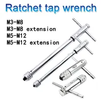 Clé à tarauder à main à cliquet réglable M3-M8, outil d'accessoires de taraudage avant et arrière étendu M5-M12 1