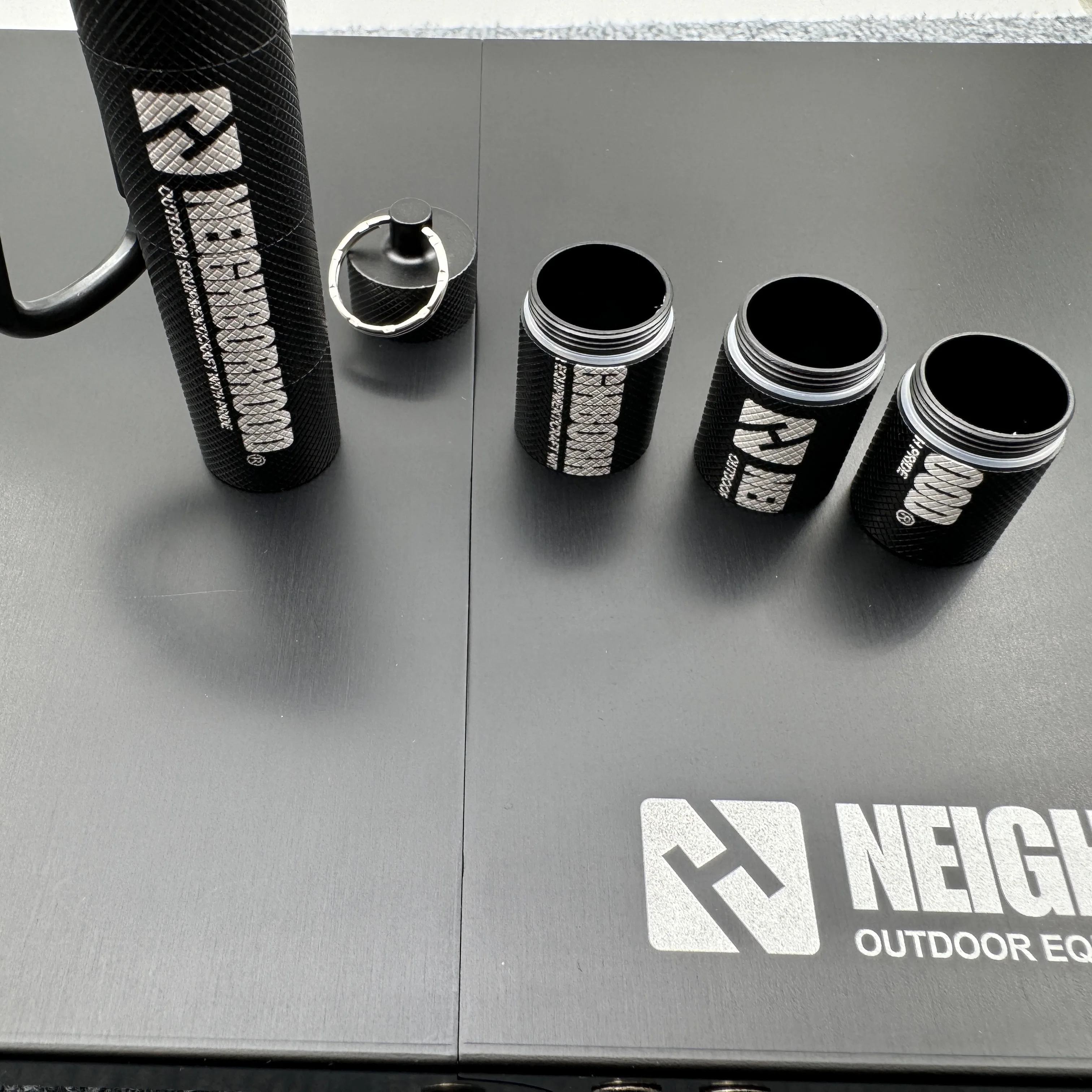 NBHD 알루미늄 합금 3 층 휴대용 약통 밀폐 항아리, 야외 캠핑 약통, 휴대용 방수